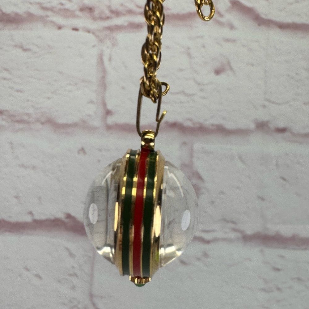 Vintage Gucci Hand-Wound Pendant Watch Necklace Red Green Enamel Swiss - Picture 3 of 9